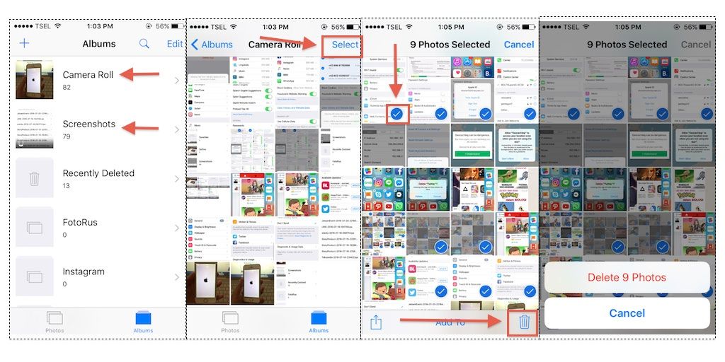 Шаги для удаления фотографий