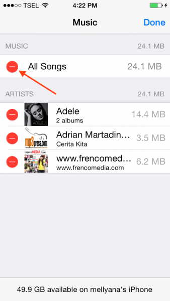 Как удалить всю музыку с iPhone iOS 8