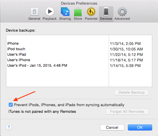 Как остановить автоматическую синхронизацию iTunes для устройства iOS