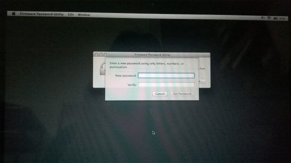 Пароль прошивки mac os сброс