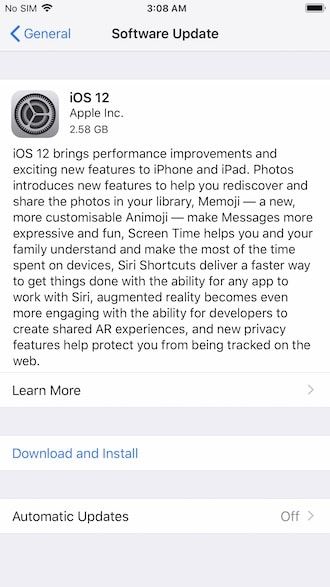 iOS 12 Установить