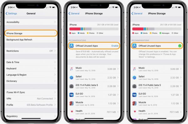 iOS 12 освободить место