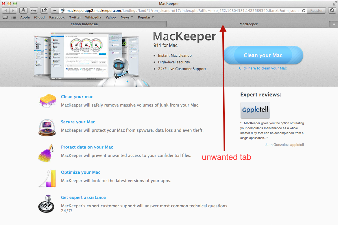 Как исправить раздражающие вкладки Mackeeper и всплывающую рекламу на Safari Mac